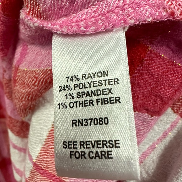 Cato Button Up Pink Shimmer Double Pocket Roll Tab Long Sleeve Shirt Plus 24W - Picture 11 of 15